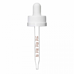 1 oz White Child Resistant Graduated Glass Dropper (20-400)