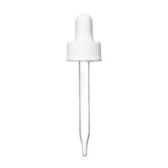 1 oz White Glass Dropper (20-400) (Ribbed)