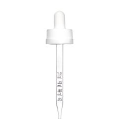 2 oz White Child Resistant Glass Dropper (20-400) 91mm