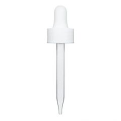 1 oz White Glass Dropper (20-400) (Semi-Ribbed)