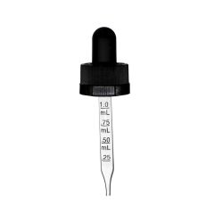 0.5 oz Black Child Resistant Glass Dropper (18-400)