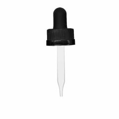 10 ml Black Child Resistant Glass Dropper (18-400)