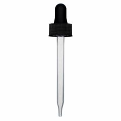 2 oz Black Graduated Plastic Dropper (20-400) (Ribbed)