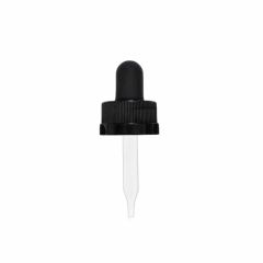 5 ml Black Child Resistant Glass Dropper (18-400)