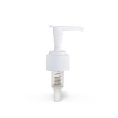 24-410 White Ribbed Skirt Saddle Lotion Pump with 190mm Dip Tube