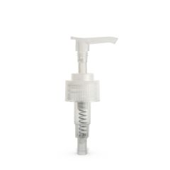 28-410 Clear Ribbed Skirt Saddle Lotion Pump with 245mm Dip Tube