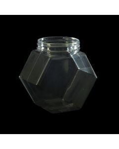 Hexagon PET Clear Snap Neck Jar, 30oz