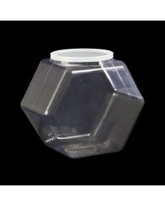 Hexagon PET Clear Snap Neck Jar, 80oz