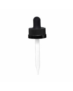 1 oz Black Child Resistant Glass Dropper (20-400) (French Square Bottle)