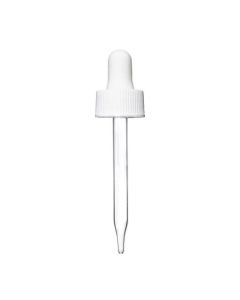 1 oz White Glass Dropper (20-400) (Ribbed)