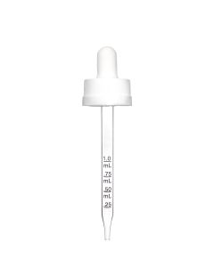 2 oz White Child Resistant Glass Dropper (20-400) 91mm