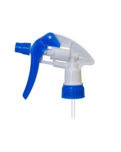 28-400 Blue & White Chemical Trigger Sprayer with 9-inch Dip Tube and Adjustable Nozzle