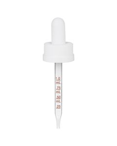 0.5 oz White Child Resistant Graduated Medical Glass Dropper (18-400)