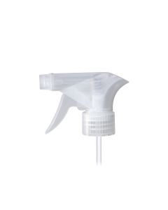 28-410 Clear Plastic Ribbed Skirt Trigger Sprayer with On/Off Nozzle and 9-inch Dip Tube