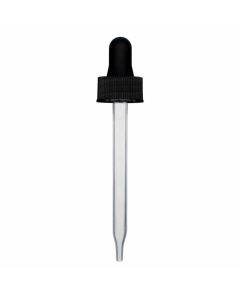 2 oz Black Graduated Plastic Dropper (20-400) (Ribbed)