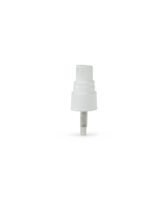 20-410 White PP Ribbed Skirt Fine Mist Fingertip Sprayer with 90mm Dip Tube Clear Overcap