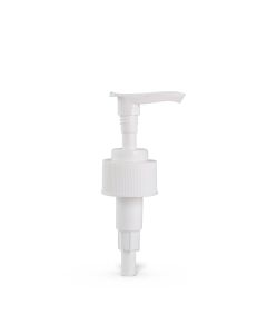 28-410 White Ribbed Skirt Saddle Lotion Pump with 245mm Dip Tube