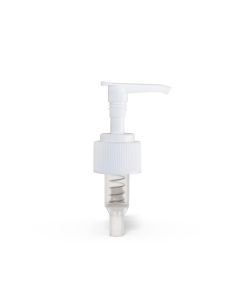 24-410 White Ribbed Skirt Saddle Lotion Pump with 137mm Dip Tube