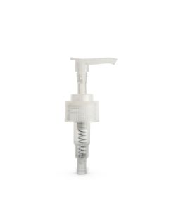 28-410 Clear Ribbed Skirt Saddle Lotion Pump with 245mm Dip Tube