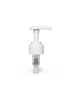 24-410 White Ribbed Skirt Lotion Pump with 190mm Dip Tube