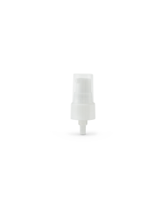 20-410 White Smooth Skirt Dispensing Treatment Pump with Clear Cap and 100mm Dip Tube