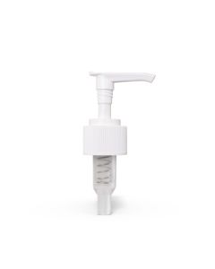 28-410 White Ribbed Skirt Lotion Pump with 245mm Dip Tube