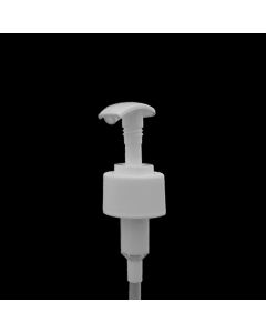 28-410 P/P White Lotion Pump Ribbed Head Style G, Output 2cc Dip Tube Length FBOG 8.625 inches